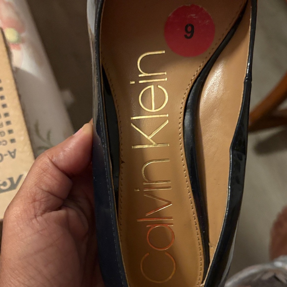 Calvin Klein Navy Blue Patent Heels